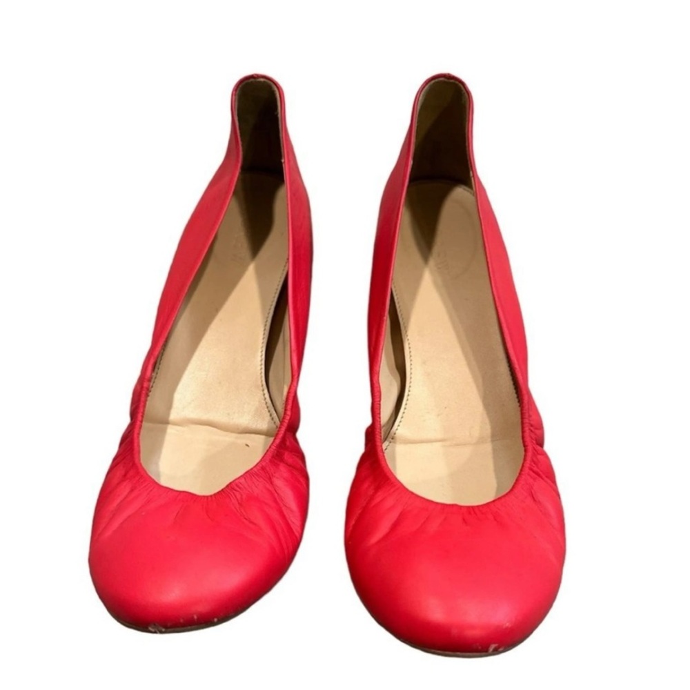 ♥️ 4 for $25! ♥️ J. Crew Dorsay Red Italian Leather Ballet Flats